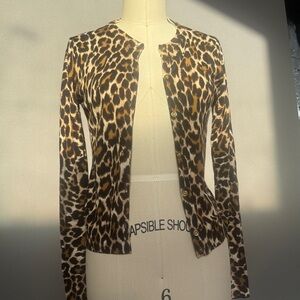 J Crew wool Leopard Women's cardigan size S